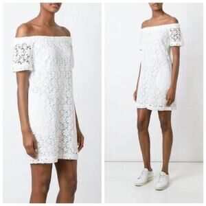 A.L.C. Bolen Crochet Lace Off Shoulder White Mini Dress Size 2